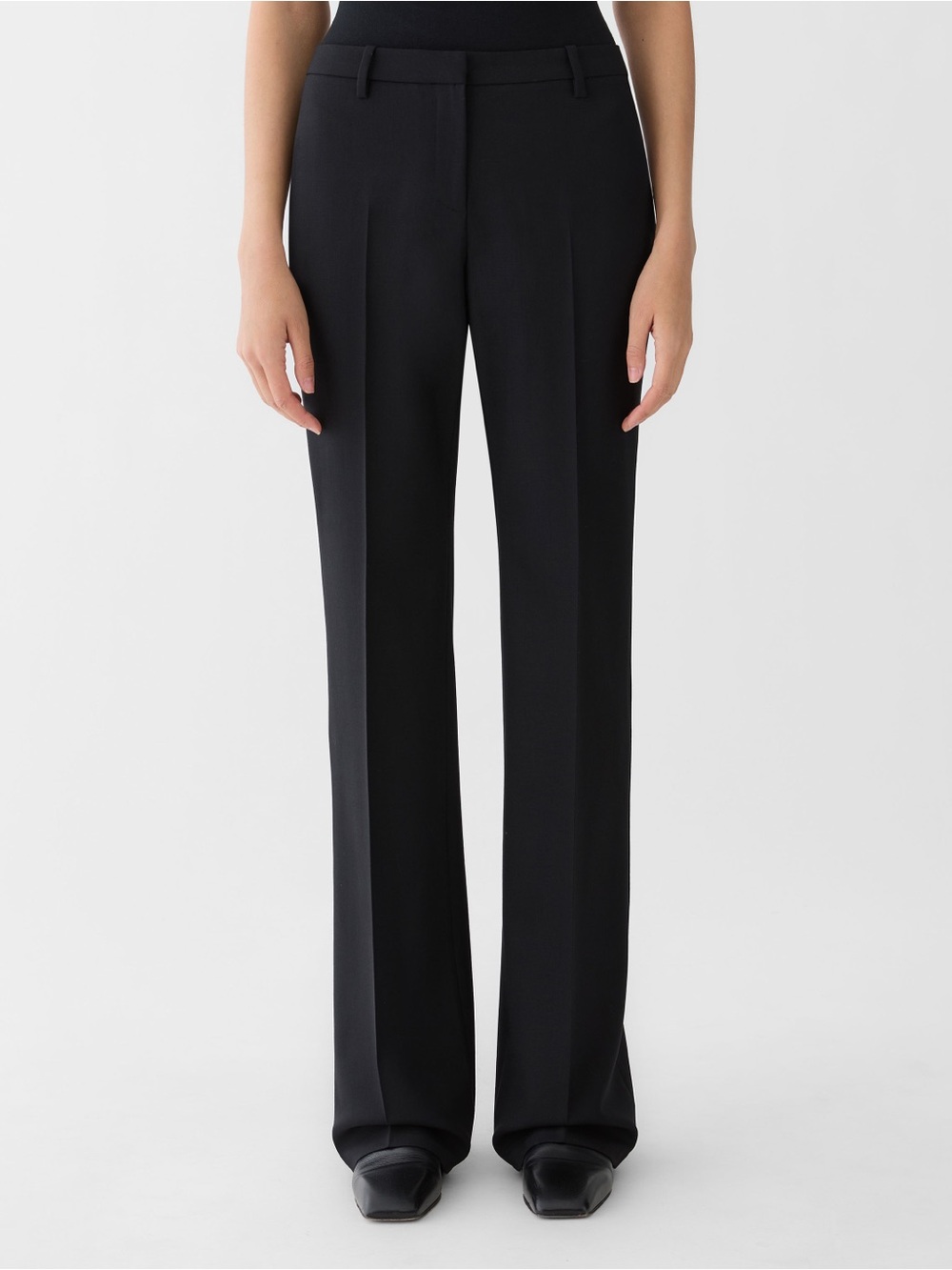 Lafayette 148 New York Classic Greene Pants Black Wool Stretch Straight Leg 4